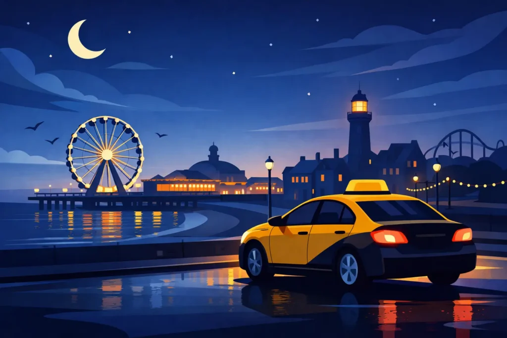 Late Night Taxi Great Yarmouth After Dark